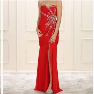 BNWT May Queen red mermaid style gown
